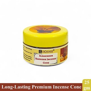 EUQINU Albakhoor Bakhoor Incense Cone For Rich, Soothing Scent, Calm, Relaxing Atmosphere - (Pack Of 1) 25g EUQINU Albakhoor Bakhoor Incense Cone For Rich, Soothing Scent, Calm, Relaxing Atmosphere - (Pack Of 1) 25g