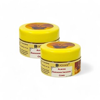                      EUQINU Almisk Bakhoor Long Lasting Aroma Incense Cone - 25g (Pack Of 2)                                              