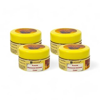                       EUQINU Almisk Bakhoor Long Lasting Aroma Incense Cone - 25g (Pack Of 4)                                              