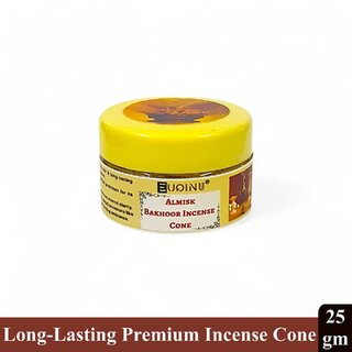                       EUQINU Almisk Bakhoor Incense Cone For Rich, Soothing Scent, Calm, Relaxing Atmosphere - (Pack Of 1) 25g                                              