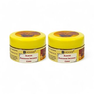                       EUQINU Almisk Bakhoor Incense Cone For Rich, Soothing Scent, Calm, Relaxing Atmosphere - (Pack Of 2) 25g                                              