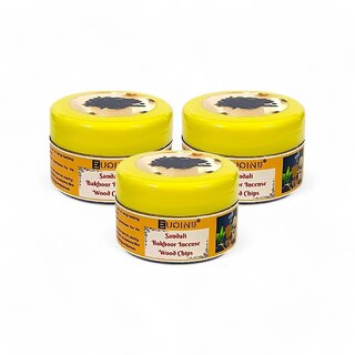                       EUQINU Sandali Bakhoor Long Lasting Aroma Incense Wood Chips - 25g (Pack Of 3)                                              