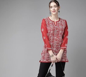 Women Pure Lucknawi Short Kurti