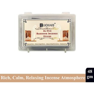                       EUQINU Long Lasting Al Oud Incense Relax  Refresh, Perfect for Home  Meditation Sticks - 48g                                              
