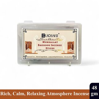 EUQINU Long Lasting Mukhallat Incense Relax Refresh, Perfect for Home Meditation Sticks - 48g EUQINU Long Lasting Mukhallat Incense Relax Refresh, Perfect for Home Meditation Sticks - 48g