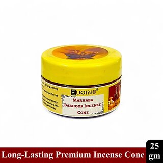 EUQINU Marhaba Bakhoor Incense Cone For Rich, Soothing Scent, Calm, Relaxing Atmosphere - (Pack Of 1) 25g EUQINU Marhaba Bakhoor Incense Cone For Rich, Soothing Scent, Calm, Relaxing Atmosphere - (Pack Of 1) 25g