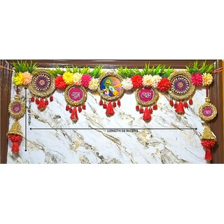 yellow morpankh with basuri and shubh labh toran yellow morpankh with basuri and shubh labh toran