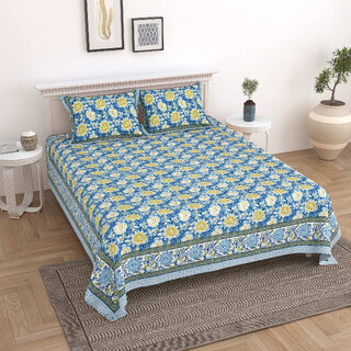                       Badmer Print 100 cotton king size double bedsheet                                              