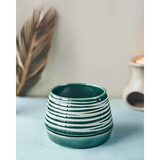 Handpainted Ceramic Outdoor Ghorga Planter Pack of 1, Green Flower Pot for Home/Kitchen/Balcony Handpainted Ceramic Outdoor Ghorga Planter Pack of 1, Green Flower Pot for Home/Kitchen/Balcony