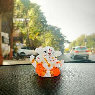                       Lord Ganesh Idol Polystone Handpainted for Showpiece                                              