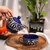 Handcrafted Ceramic Teapot and Cup Set - Elegant Blue and White Floral Design