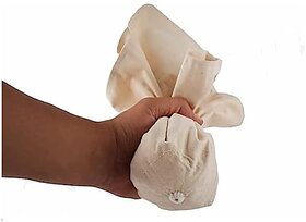 Cotton Double Layered Washable/Heavy Layered Reusable and Hand Imarti Jalebi Cloth with Hole for Professionals Used by Halwai and Caterers Make jalebi -Off-White (1pc)
