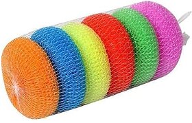 Plastic Scrubber Bartan Juna Plastic Juna LufaDish Wash and for Utensils | Assorted Colour  Pack of 6 || W34