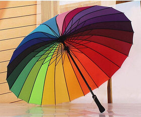Rainbow Umbrella for Rainy Season and Sun Protection (Multicolor),