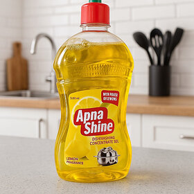 Apna shine Apnashine Dishwashing gel 500ml Dish Cleaning Gel(Lemon, 500 L)