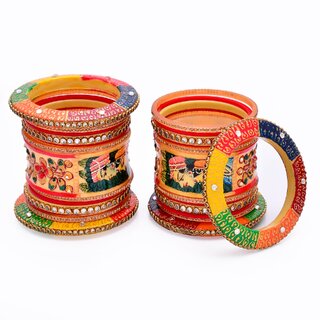                       Beautiful Rajasthani Lac Bangle Set                                              