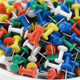 Multicolor Plastic Head Thumb 100 Push Pin for Notice Board with a Reusable Storage Box Multicolor Plastic Head Thumb 100 Push Pin for Notice Board with a Reusable Storage Box