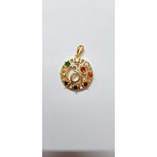                       navratan om gold plated pendent                                              