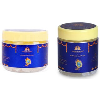                       Manokamna Pure Bhimseni Camphor Combo Pack 150g (100g + 50g) for Daily Puja and Air Purification                                              
