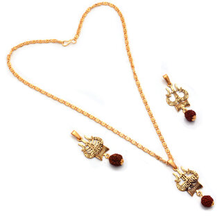 Om Trishul Combo Set With Chain Om Trishul Combo Set With Chain