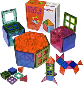 POPTOP Magnetic Building Tiles for Kids  26 Pieces  Multicolor Magnetic Construction Blocks for 3to 10 Years kids