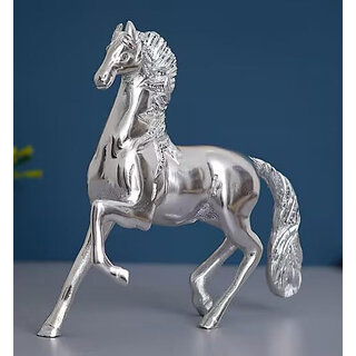                       Astro-D Silver Horse Idol/Statue for Puja  Business, (Silver, Silver)                                              