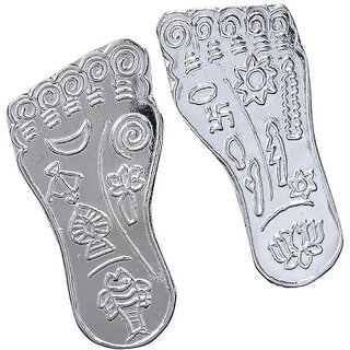                       ASTRO-D Laxmi Charan 999 Pure Silver Use in Laxmi puja (4gm), (Silver, Silver)                                              