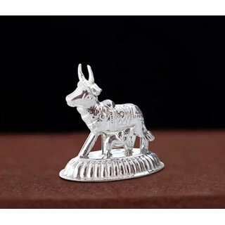 Astro-D Silver Cow and Calf Idol for Pooja Kamdhenu, (Silver, Silver) Astro-D Silver Cow and Calf Idol for Pooja Kamdhenu, (Silver, Silver)