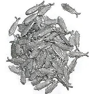                       ASTRO-D Moira Lead/Ranga Fish Remedy Silver 51 Piece-3 cm (Metal, Silver), (Silver, Silver)                                              