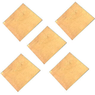                       ASTRO-D 4pc Copper Square Piece Tamba Ka Chokor Tukra For Lal Kitab, (Brown, Copper)                                              