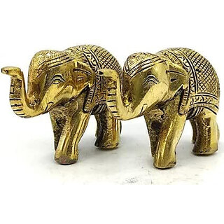 Astro-D Metal Brass Elephant Showpiece Golden Handcrafted for Home and Office, (Gold, Brass) Astro-D Metal Brass Elephant Showpiece Golden Handcrafted for Home and Office, (Gold, Brass)