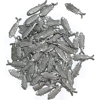                       ASTRO-D Moira Lead/Ranga Fish Remedy Silver 51 Piece-3 cm, (Silver, Silver)                                              