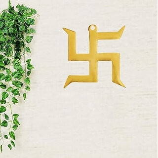                       Astro-D Pure Brass Gold Hanging Trishakti Yantra for Car Home Wall, (Gold, Brass)                                              