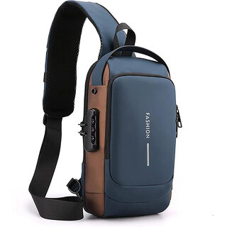 Small 6 L Backpack Backpack Stylish Unisex Waterproof Anti-theft CrossBody Bag(Black, Gold)