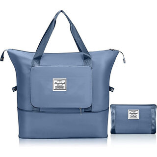                       Lightweight Waterproof Large Capacity Folding Travel Duffel Bags Small Travel Bag  - Medium(Blue)                                              