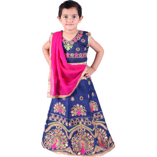 Kid Kupboard Cotton Girls Lehanga Choli and Dupatta Set, Multicolor, Sleeveless, 6-7 Years KIDS7646 Kid Kupboard Cotton Girls Lehanga Choli and Dupatta Set, Multicolor, Sleeveless, 6-7 Years KIDS7646
