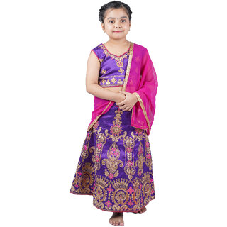 Kid Kupboard Cotton Girls Lehanga Choli and Dupatta Set, Multicolor, Sleeveless, 7-8 Years KIDS7647 Kid Kupboard Cotton Girls Lehanga Choli and Dupatta Set, Multicolor, Sleeveless, 7-8 Years KIDS7647