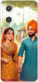 Yug Emporium Back Skin Wrap For Oppo A3x Premium Quality Full Coverage (Punjabi Couple) (Mobile Back Cover, Multicolor)