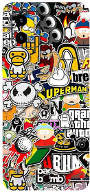 Yug Emporium VIVO Y15S, VIVO Y15C 3D CARTOON DESIGN PATTERN CARTOON THEME BACK SKIN STICKERS. (Mobile Back Cover, Multicolor)