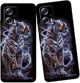 Yug Emporium Poco X4 GT 5G Mobile  Skin Sticker ( 3D Black Lion Theme Skin ) (Mobile Back Cover, Black)