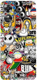 Yug Emporium OPPO A17 3D CARTOON DESIGN PATTERN CARTOON THEME BACK SKIN STICKERS. (Mobile Back Cover, Multicolor)