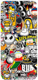 Yug Emporium OPPO A15  3D CARTOON DESIGN PATTERN CARTOON THEME BACK SKIN STICKERS. (Mobile Back Cover, Multicolor)