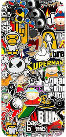 Yug Emporium Poco C31 Mobile  Skin Sticker ( 3D Multicartoon Superman Theme  Skin ) (Mobile Back Cover, Black)