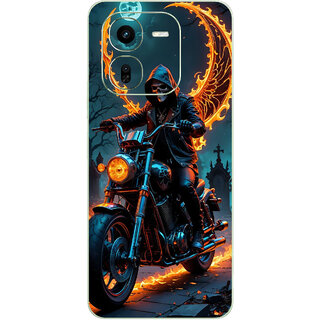                       Yug Emporium Back Skin Wrap For iQOO Z9X 5G Premium Quality Full Coverage (Ghost Rider) (Back Cover Multicolor)                                              