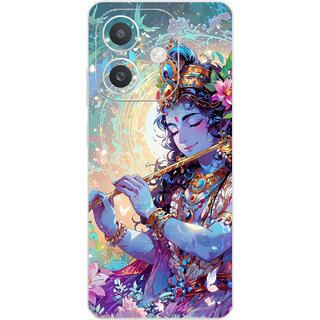                       Yug Emporium Back Skin Wrap For Oppo A3x Premium Quality Full Coverage (Krishna ji) (Back Cover Multicolor)                                              