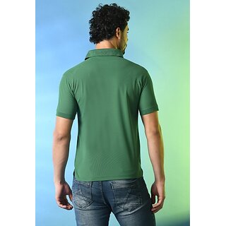 Best Men PrintCultr Solid Men Polo Neck Polyester Green T-Shirt 2025 at ShopCircuit | ONDC
