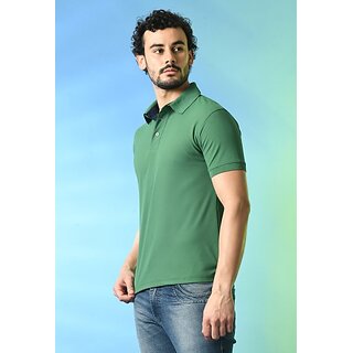Best Men PrintCultr Solid Men Polo Neck Polyester Green T-Shirt 2025 at ShopCircuit | ONDC