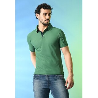 Best Men PrintCultr Solid Men Polo Neck Polyester Green T-Shirt 2025 at ShopCircuit | ONDC