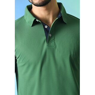 Best Men PrintCultr Solid Men Polo Neck Polyester Green T-Shirt 2025 at ShopCircuit | ONDC