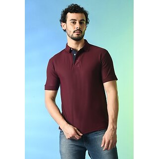 New Men PrintCultr Solid Men Polo Neck Cotton Blend Maroon T-Shirt 2025 at ShopCircuit | ONDC